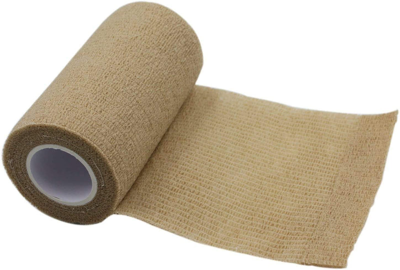 [Australia] - PintoMed - 10 x Skin Colour - Cohesive Bandage Stretched 10 Rolls x 10cm x 4.5m Self-Adhesive Flexible Bandages, First Aid Sports Wrap Bandages - Pack of 10 