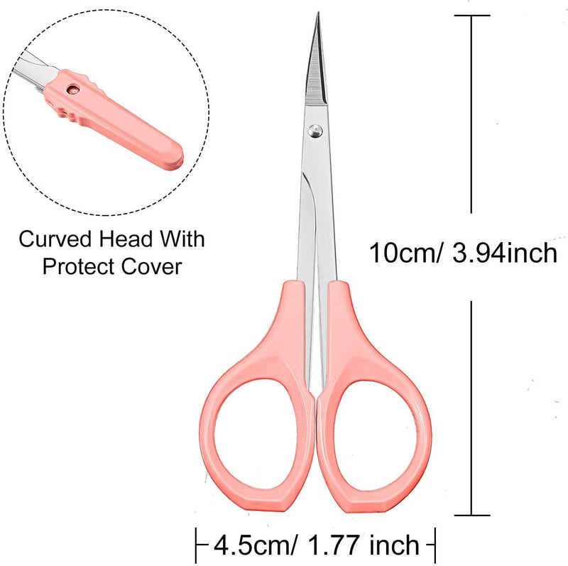 [Australia] - 4 Inches Curved Sharp Blade Craft Scissors For Eyebrow Eyelash Extensions Stainless Steel Eyebrow Scissors with Precision Cover Professional Trimmers - sharpened Small Beard Trimming 1 Pcs 