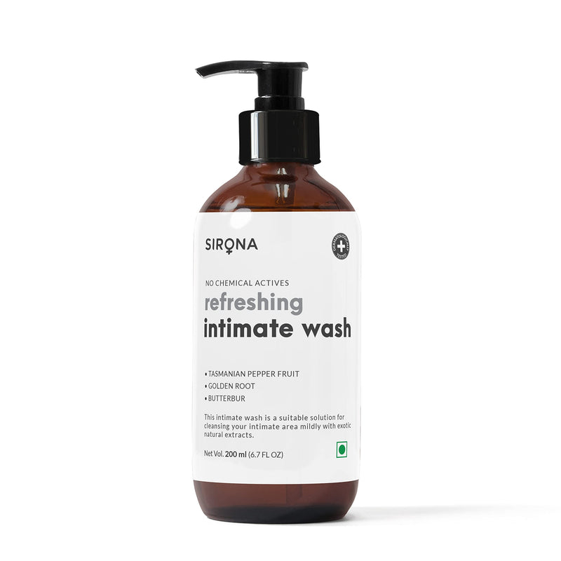 [Australia] - Sirona Natural Refreshing Feminine Wash - 6.7 Fl Oz (200 ml) | No Chemical, No Irritation, pH Balanced Intimate Wash, Helps to Reduce Odor and Itching 6.7 Fl Oz (Pack of 1) 