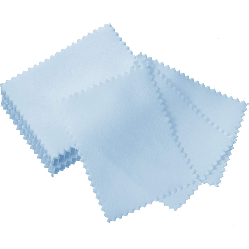 [Australia] - 200 Pieces Jewelry Cleaning Cloth Double-Sided Polishing Cloths Glasses Cleaning Cloths for Gold Silver and Platinum Jewelry Watch Coins Glasses, 2.36 x 3.15 Inch (Light Blue) Light Blue 