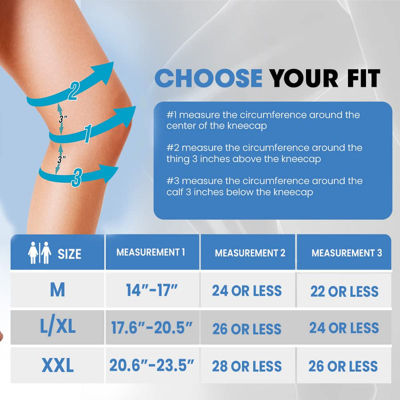 [Australia] - MODVEL Knee Brace with Side Stabilizers | FSA or HSA eligible | Patella Gel Pads Knee Support Braces for Knee Pain, Meniscus Tear,ACL,MCL,Arthritis, Joint Pain Relief,Injury Recovery-4 Sizes. Blue L/XL 