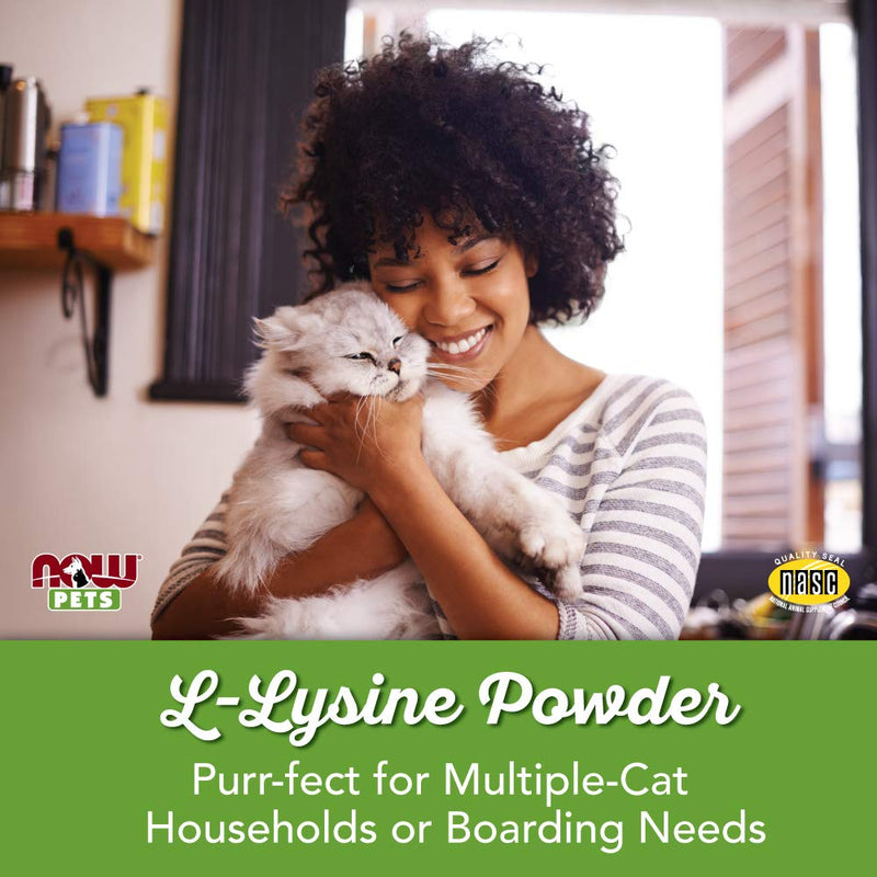 [Australia] - NOW Pet Health, L-Lysine Supplement, Powder, Formulated for Cats, NASC Certified, 8-Ounce 