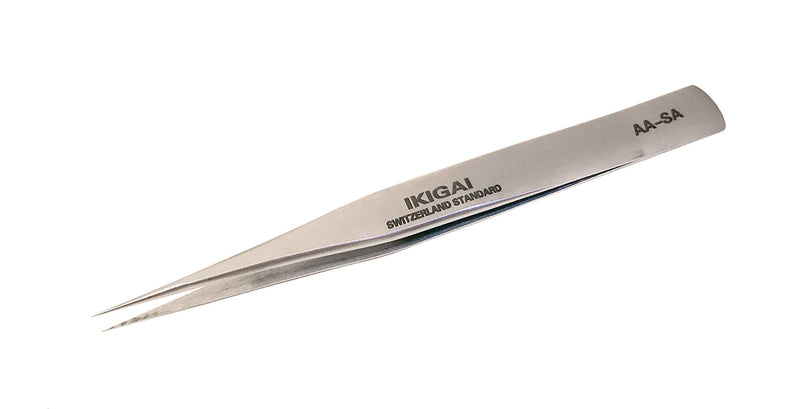 [Australia] - Tweezers for Eyelash Extension Ikigai, Professional Straight and Curved Pointed Precision Tip, Surgical Stainless Steel, Lash Tweezers (AA-SA) AA-SA 