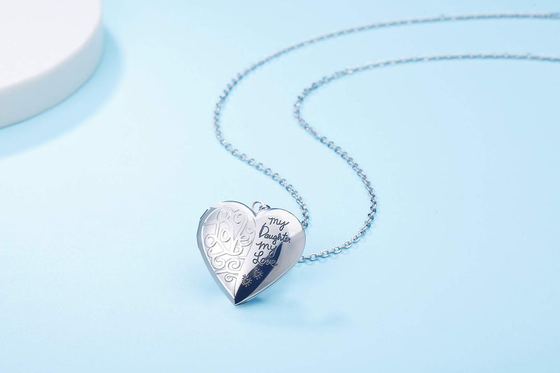 [Australia] - Locket Necklace That Holds Pictures I Love You to The Moon and Back Photo Memory Lockets Necklaces My Daughter My Love 