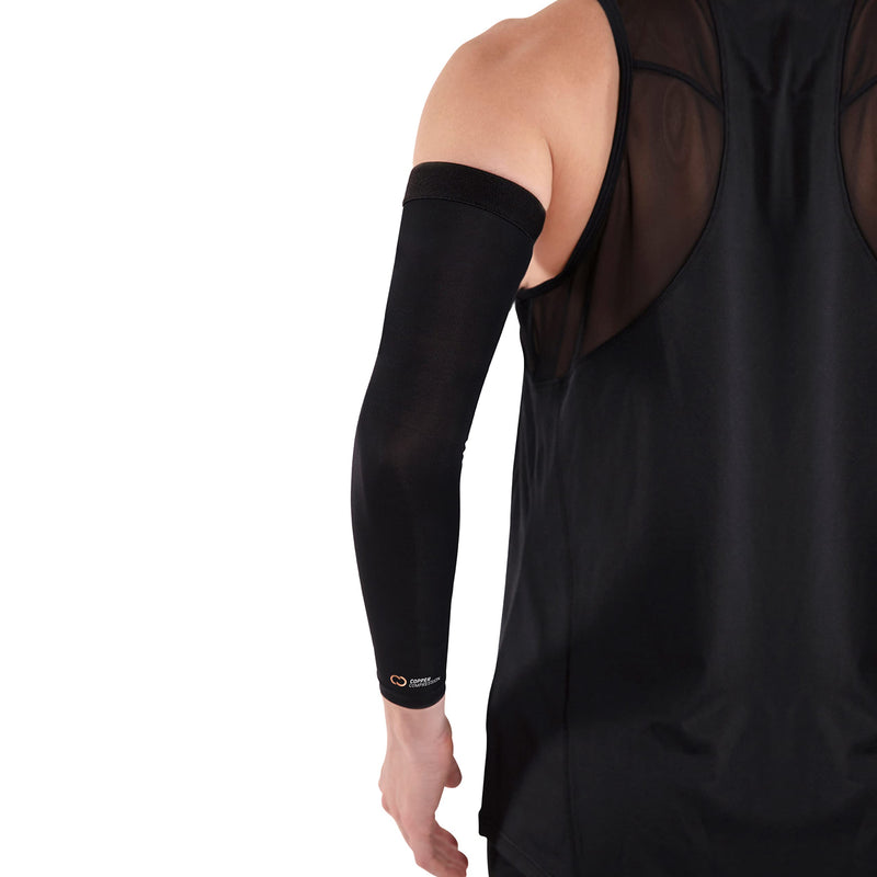 [Australia] - Copper Compression Arm Brace - Copper Infused Sleeve for Arms, Forearm, Bicep. Tennis Elbow, Basketball, Golf, Arthritis, Tendonitis, Bursitis, Osteoporosis, Rehab, Post Surgery, Physical Therapy. (L) Large (Pack of 1) 
