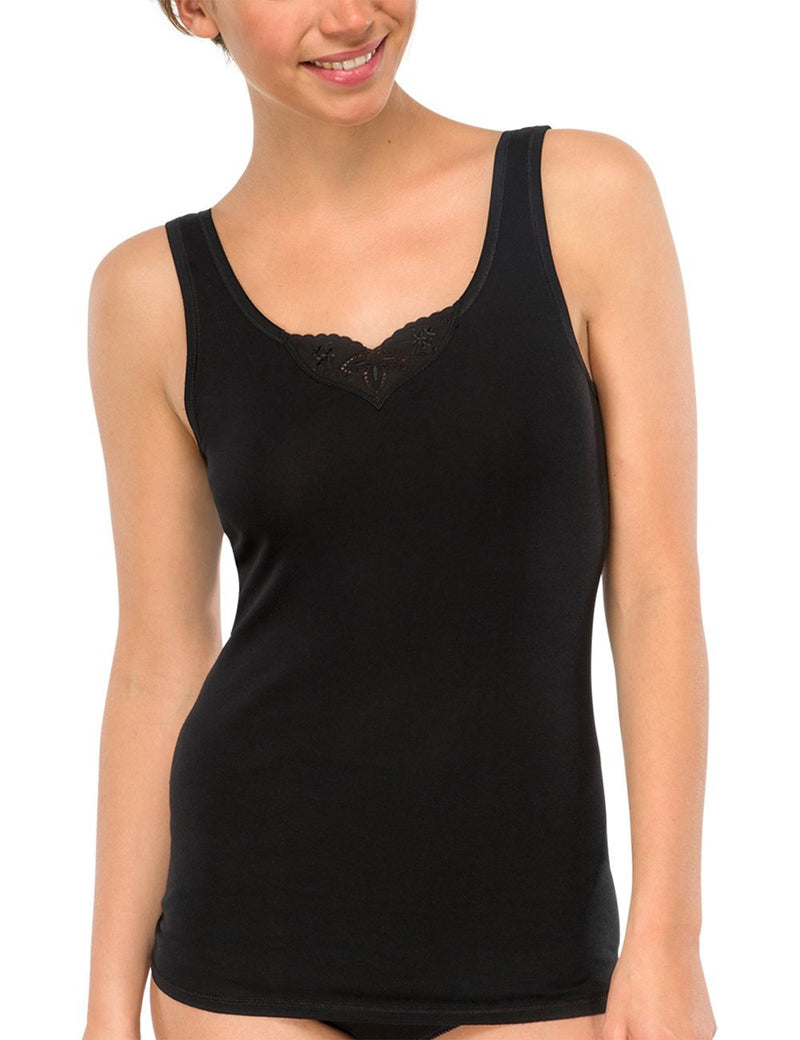 [Australia] - Schiesser Women's Trägertop (2er Pack) Thermal Top, Noir (Schwarz 000), 18 (XXL) 