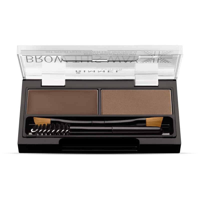 [Australia] - Rimmel Brow This Way Sculpting Kit, Medium Brown, Powder 0.04 Ounce, Wax 0.03 Ounce 1 Count (Pack of 1) 