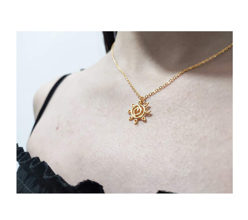 [Australia] - Gray Camel Sunflower Necklace You Are My Sunshine Carving Necklace for Woman Girl Card necklace Gift Necklace D：Sun 
