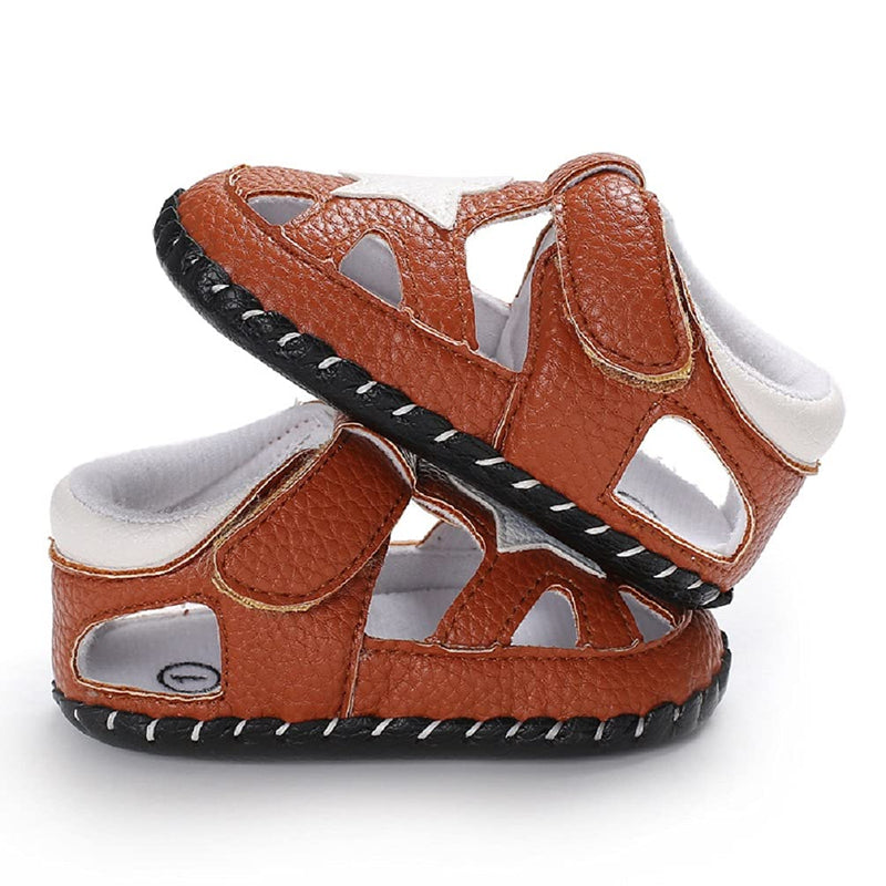 [Australia] - Infant Toddler Baby Boys Sandals Soft Anti-Slip Infant Summer Outdoor First Walkers Sandal Shoes 0-6 Months Infant Brown 