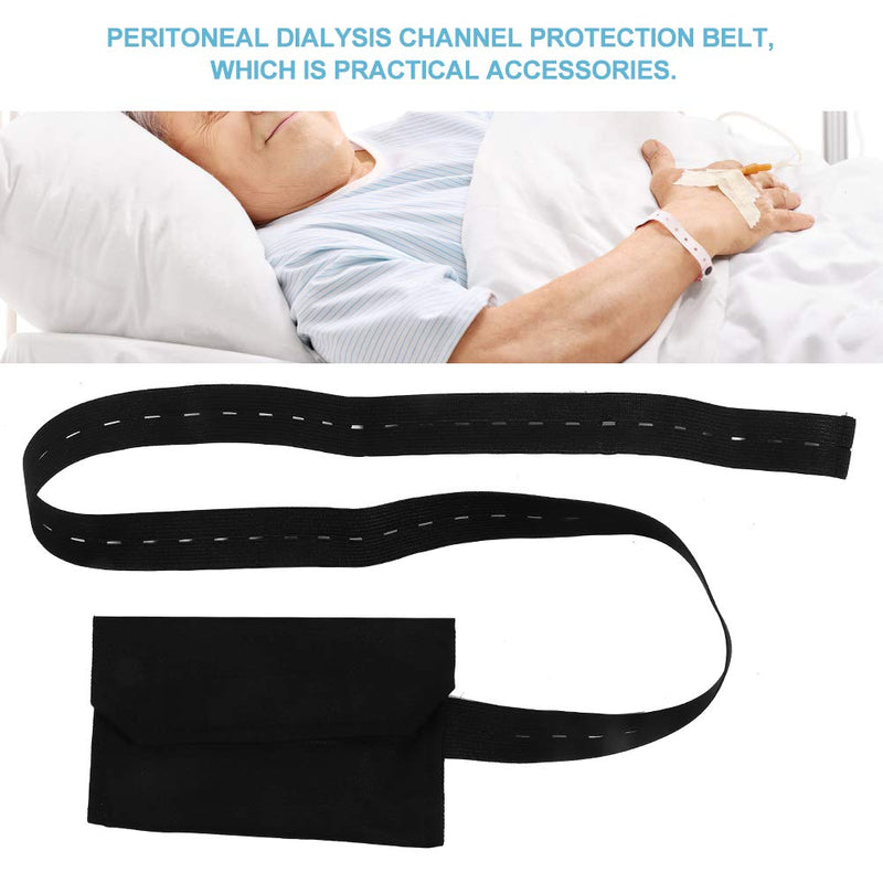 [Australia] - Peritoneal dialysis belt, adjustable peritoneal tube protection with adjustable button dialysis catheter fastener(Nero) Nero 