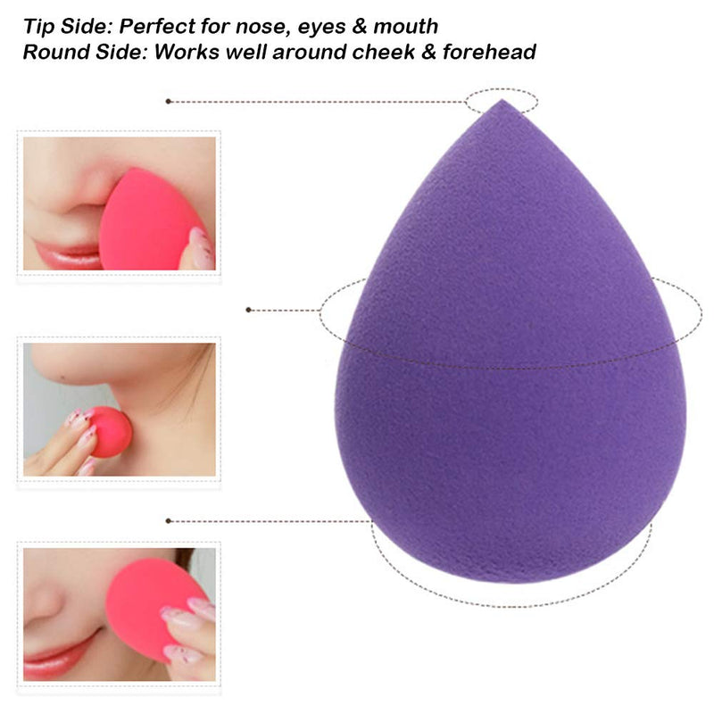 [Australia] - 5 Pieces Beauty Sponge and 5 Pieces Powder Puff, findTop Makeup Beauty Sponges Blender, Replacement for Powder Foundation Container, 2.4 Inch 