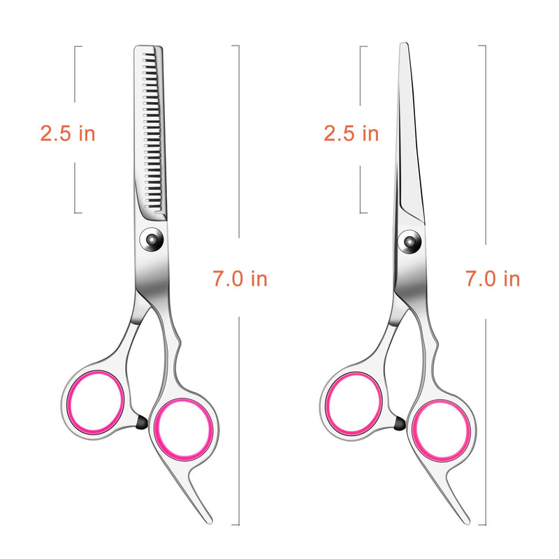 [Australia] - Sirabe 9 Pcs Hair Cutting Scissors Set Hairdressing Scissors Kit,Thinning Scissor,Neck Duster,Hair Comb,Leather Scissors Case,Professional Barber Salon Home Shear Kit For Men Women Pet 