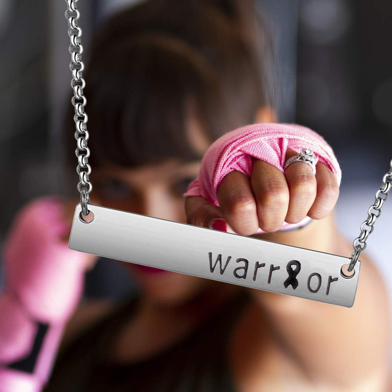[Australia] - Detailed Breast Cancer Awareness Necklace Cancer Survivor Warrior Fighter Necklace Inspirational Gift 