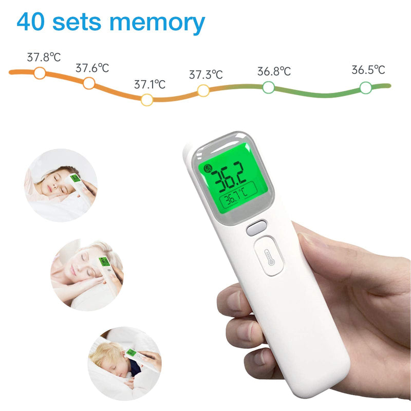 [Australia] - Wellue Touchless Baby Thermometer, Infrared Forehead and Ear Thermometer, Medical Temporal Thermometer for Adults, Kids, Babies, Large LCD Screen, Memory Recall and Fever Alarm Non-Bluetooth Version 