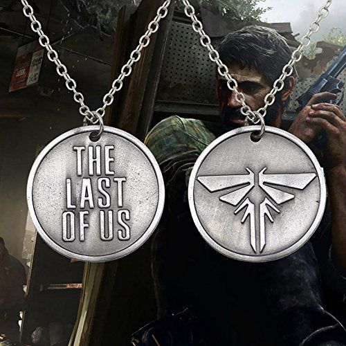 [Australia] - Antique Silver Plated The Last Of Us Engraved And Firefly Round Charm Pendant Necklace 