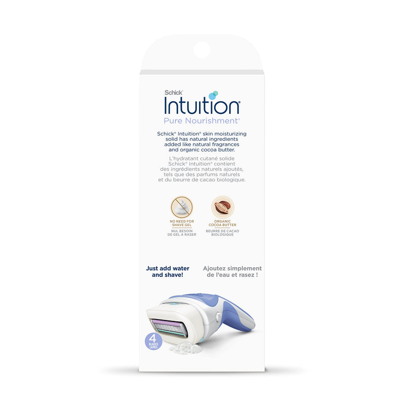 [Australia] - Schick Intuition Pure Nourishment Razors for Women | 1 Razor & 2 Intuition Razor Blades Refill with Organic Cocoa Butter Pure Nourishment Razor 