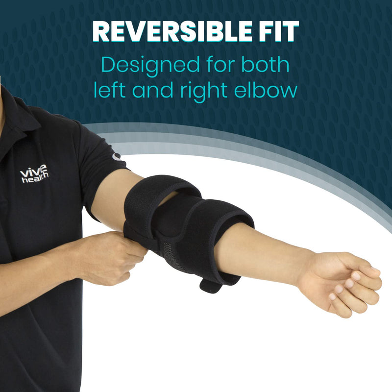 [Australia] - Vive Elbow Brace - Tennis Compression Sleeve - Wrap for Golfers, Bursitis, Left or Right Arm - Tendonitis Support Strap for Golf, Men and Women - Epicondylitis and Sports Recovery Black Standard 