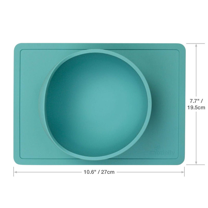 [Australia] - Modaliv Scoop Bowl with Silicone Placemat Suction Base (35oz/1000ml) - Anti-Slip and Spill Mat and Bowl - Food Grade Silicone - Dishwasher and Microwave Safe 