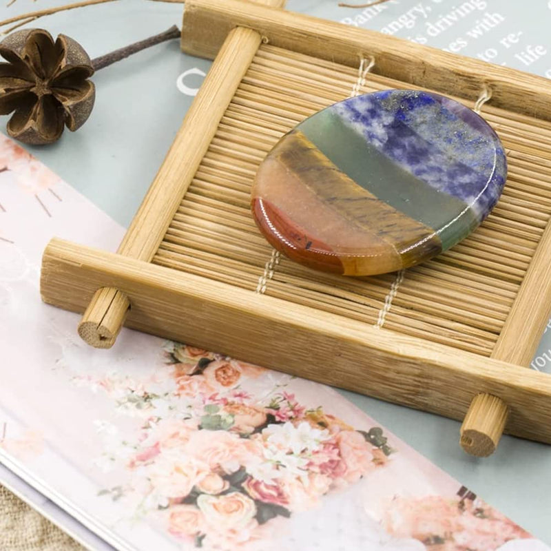 [Australia] - Worry Stones Thumb Anxiety Stones Crystal Thumb Worry Stones Pocket Palm Stones Stress Relief Reiki Healing Meditation （Random Pattern） 