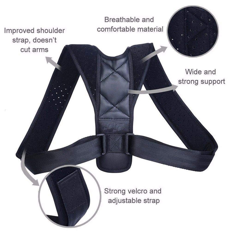 [Australia] - Posture Corrector for Upper Back, Back Brace Straightener, Effective for Shoulder, Neck, Spine and Lumber Support Pain Relief for Men and Women Black Large 