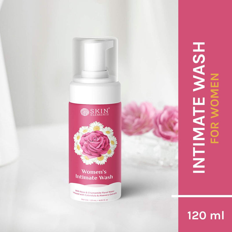 [Australia] - Skin Elements Intimate wash for Women (4.05 Fl Oz.) with Rose & Chamomile Water, Calendula & Aloe Vera Extracts | Prevents Itching, Irritation & Bad Odor | 
