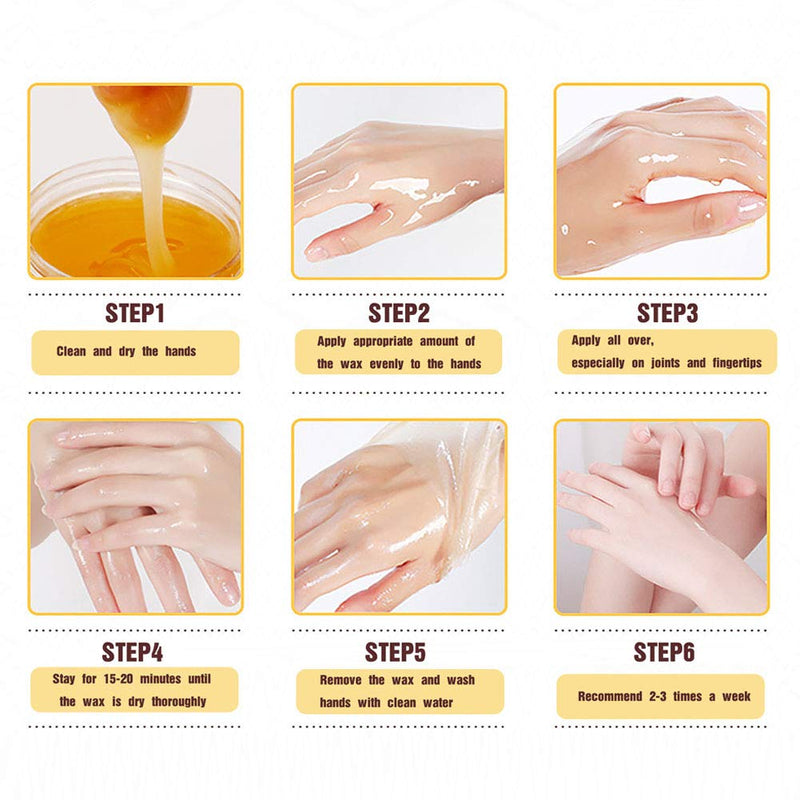 [Australia] - Exfoliating Hand Wax, 50g Honey & Milk Moisturizing Whitening Nourish Hand Care Mask Peel Off Hand Wax, Hand Mask 