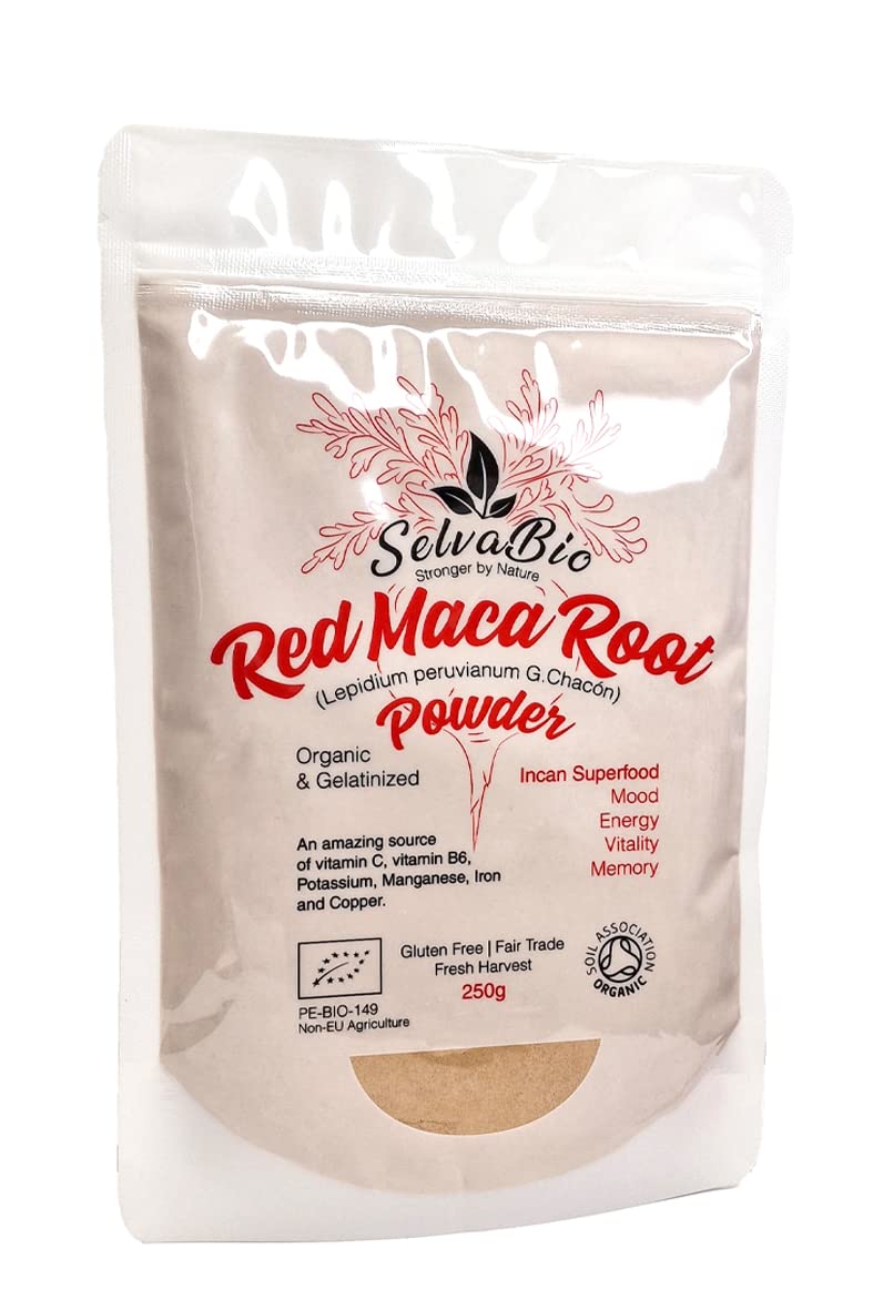 [Australia] - Organic Red Maca Root Gelatinized Powder, Soil Association certified, 250g From the high Peruvian mountains. 