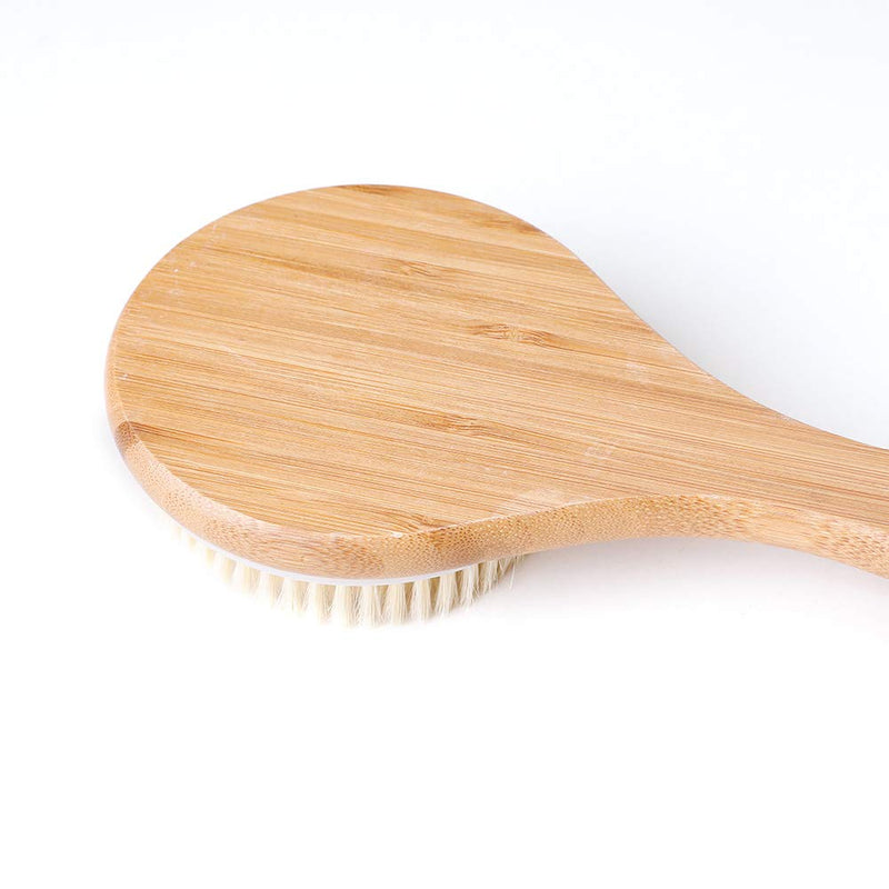 [Australia] - Ithyes Body Brush Dry Brushing Back Scrubber Shower Bath Brush Bamboo Wood Long Handle Natural Bristles exfoliating Massage Improve Blood Circulation Cellulite 