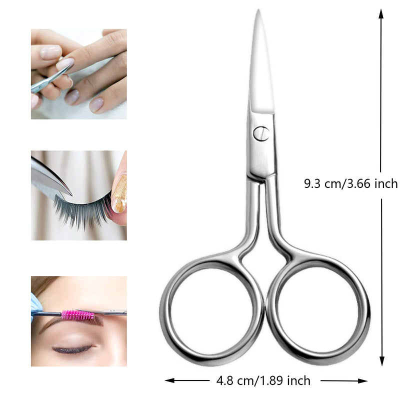 [Australia] - Facial Hair Scissors Small Scissors Nose Hair Scissors Stainless Steel Straight Tip Scissor for Eyebrows Nose Moustache Beard Eyelash 