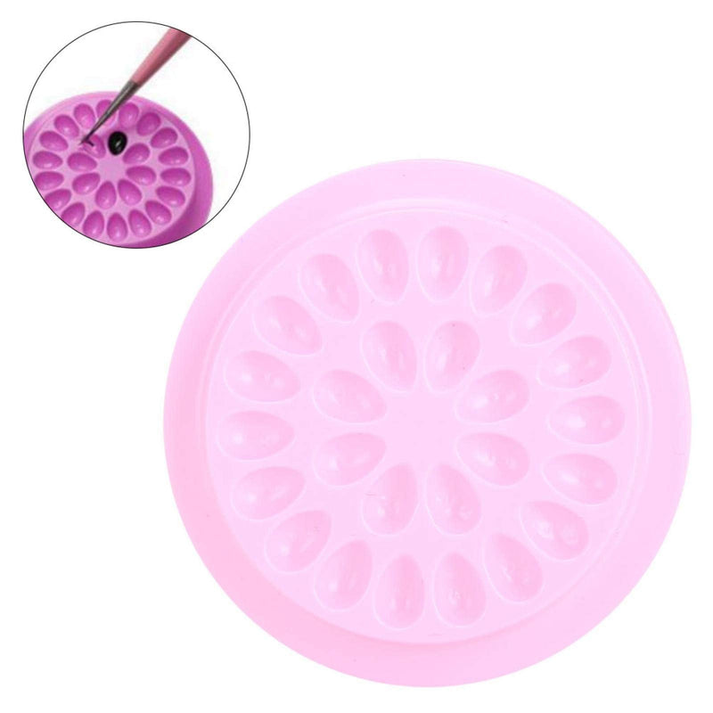 [Australia] - Eyelash Glue Holder 100pcs PVC Flower Shaped Grafting Eyelash Glue Tray False Eyelashes Gasket Accessory Plastic Eyelash Extension Glue Stand Pad(Pink) Pink 