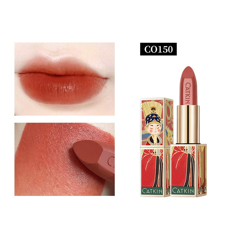 [Australia] - CATKIN Rouge Matte Lipstick 4PCS Set Waterproof Long Lasting Satin Nourish Moisturizing Smooth Soft 0.13 Ounce-Chinese Style Love Song 4PCS 