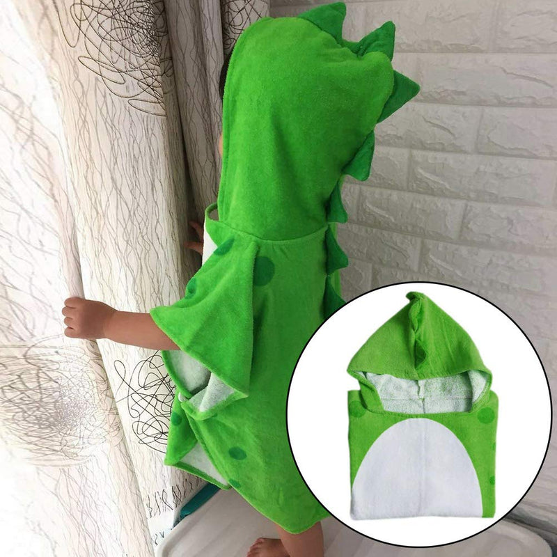 [Australia] - nuosen Hooded Baby Towels, Cotton Dinosaur Pattern Cute Bath Towel Kids Robe Beach Swimming Hooded Poncho for Babies Boys Girls(Green) 