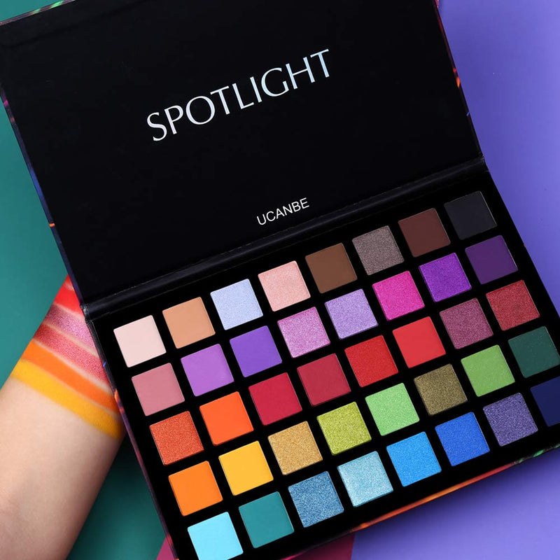 [Australia] - UCANBE Spotlight Eyeshadow Palette Professional 40 Color Eye Shadow Matte Shimmer Makeup Pallet Highly Pigmented Colorful Powder Long Lasting Waterproof Eye Shadow 