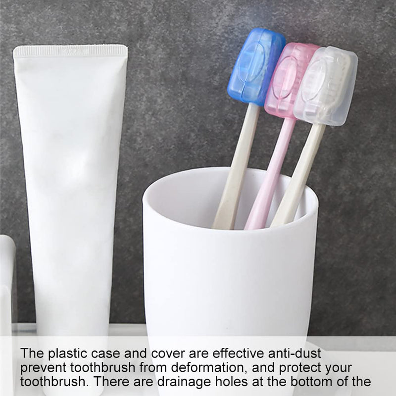[Australia] - Hahhhha 7pcs Travel Toothbrush Case & 5pcs Toothbrush Head Cover, Portable Toothbrush Cover Case Set Toothbrushes Holder for Travel Home Office Camping School(Colorful) Colorful 