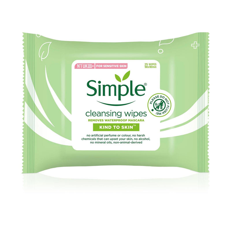 [Australia] - Simple Facial Cleansing Wipes Kind to Skin Sensitive 25's (3 Packs) 25 Count (Pack of 3) 