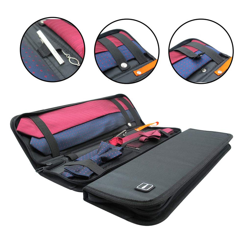 [Australia] - Men’s Travel Tie Case Holder Storage For Travel Black1 