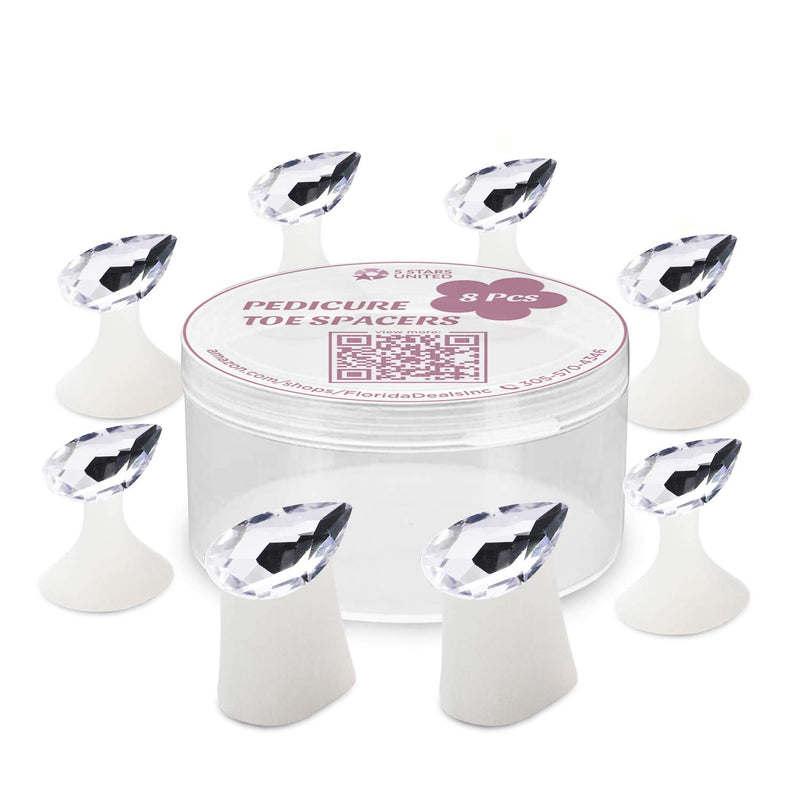 [Australia] - Toe Separators for Nail Polish Pedicure - 8 x Spacers, Stretchers, Spreaders, Polish Guards - Toe Spacers for Feet - (Diamond) Diamond 