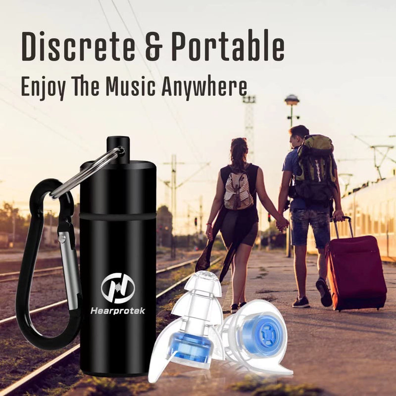 [Australia] - High Fidelity Concert Ear Plugs, Hearprotek Noise Reduction Music Earplugs, Hearing Protection for Musicians, Festival, DJ’s, Nightclub, Concerts, Drummers and Other Loud Events Blue 