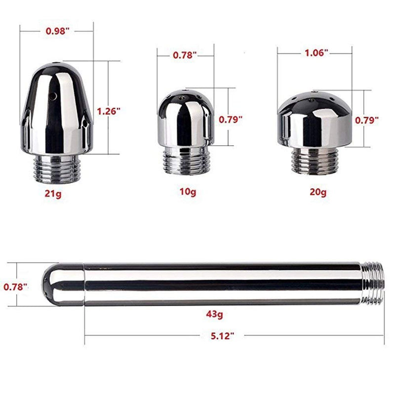 [Australia] - 3 Heads Aluminum Shower Cleaner Douche System with 1.5m Stainless Steel Handheld Shower Hose and Velet Pouch 