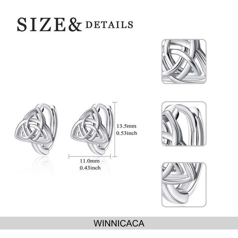 [Australia] - WINNICACA Celtic Jewellery Sterling Silver Irish Huggie Hoop Celtic Knot Earrings Jewlery Gifts for Women Girls Trinity knot Earrings 