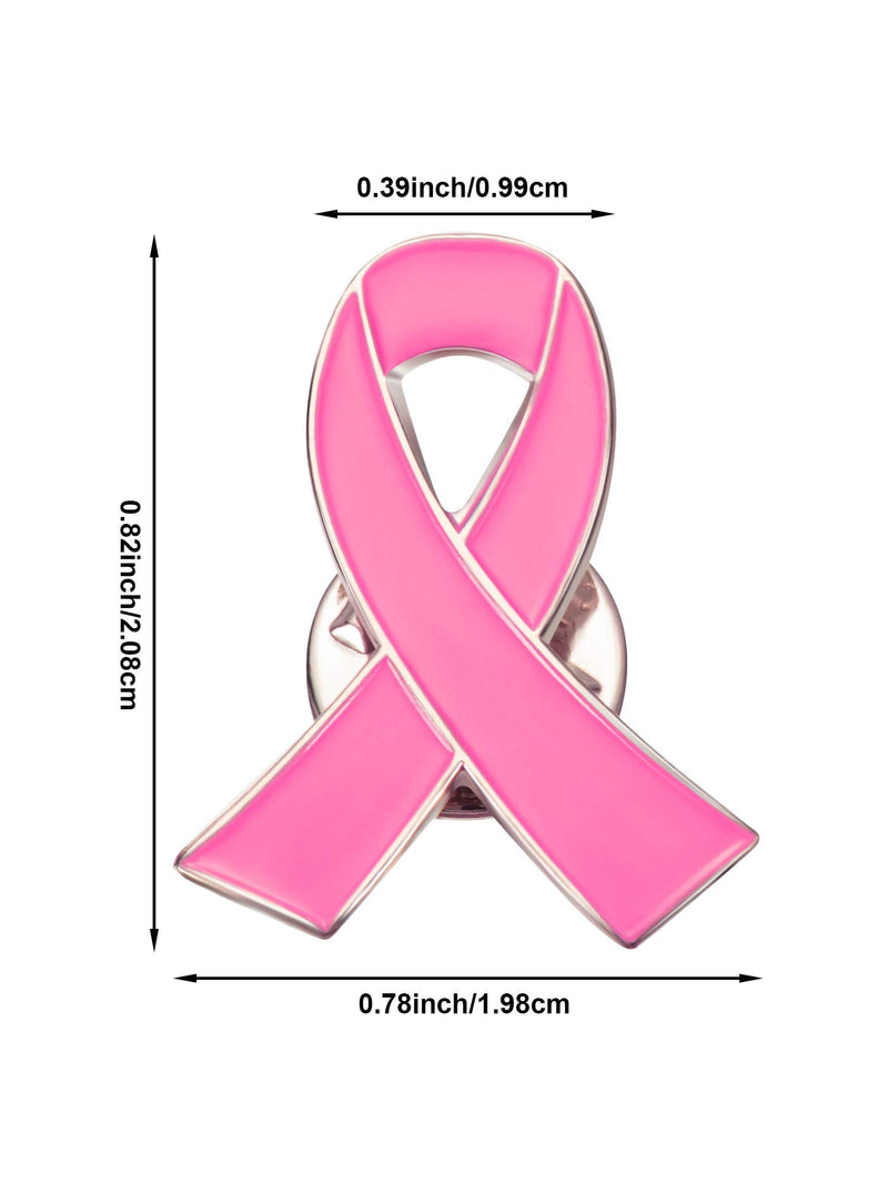 [Australia] - Yaomiao Pink Ribbon Brooch Pins Hope Ribbon Lapel Breastpin Official Ribbon Lapel Pin, 1 x 0.75 Inch 50 
