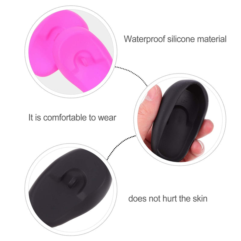 [Australia] - Lurrose 6pc Silicone Ear Cover Protector Shield Hairdressing Dye Coloring Bathing Spa Shower Caps Waterproof Ear Protection Random Color 