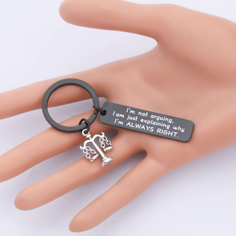 [Australia] - AKTAP Funny Lawyer Gifts Lawyer Key Chain I'm Not Arguing I Am Just Explaining Why I'm Always Right Arguing blace keychain 