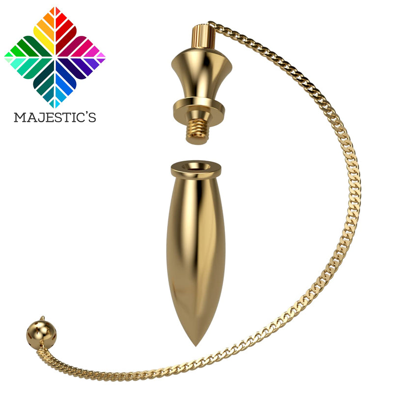 [Australia] - Egyptian Thot Dowsing Pendulum & Abbe Mermet drop Pendant in Gold Brass - Pack of 2 Divinatory Pendulums 