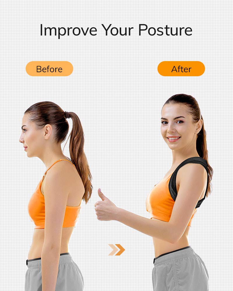 [Australia] - AEVO Compact Posture Corrector for Men and Women, Adjustable Upper Back Brace for Clavicle Support, Neck, Shoulder, and Back Pain Relief, Invisible Comfortable Back Straightener, L Large (Pack of 1) 