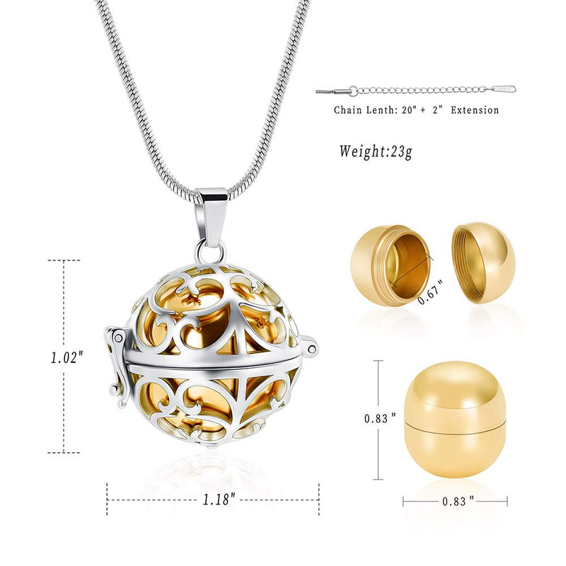 [Australia] - Minicremation Cremation Jewelry Urn Pendant Necklace for Ashes with Hollow Mini Keepsake Urn Memorial Jewelry for Ashes Gold 