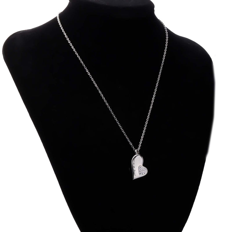 [Australia] - MYOSPARK Heart Cremation Urn Pendant Necklace Memorial Ash Holder Urn Necklace Mommy/Sister of an Angel Memorial Jewerly Remembrance Gift for Ashes Ash necklace sister 