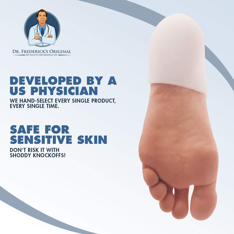[Australia] - Dr. Frederick's Original Gel Heel Protectors - 4 Pieces - Heel Guards - Heel Spur Relief - Cracked Heels - Plantar Fasciitis - Heel Booties & Pads 