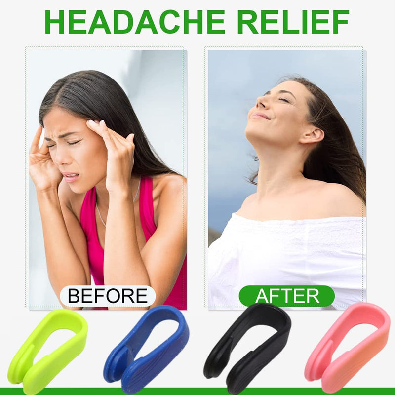 [Australia] - 4 Pcs Acupressure Clip Migraine Relief Clip Portable Headache Clip Stress Relief Acupressure Massage Supporting Acupressure Relaxation Stress Alleviation 