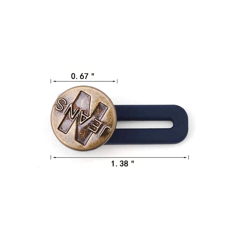 [Australia] - AXEN 8 Pieces Button Waist Extender, Elastic Stainless Steel Extender for Denim Jeans Trousers Pants Shirts Collars, Add 1.4 inch BE-04 
